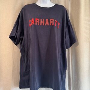 Carhartt Relaxed Fit Navy Blue T Shirt Mens XL Force Cotton Blend Short Sleeve